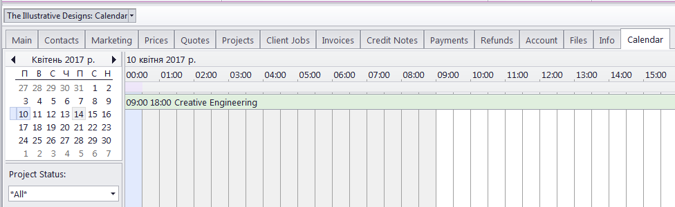 client calendar