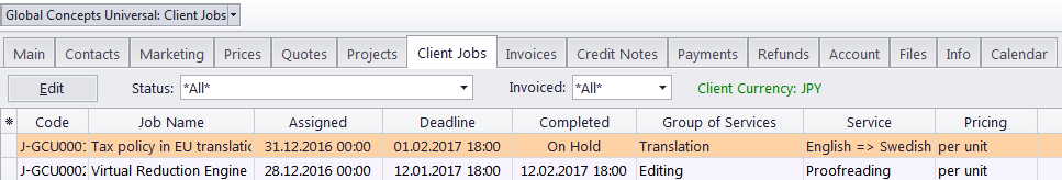 client client jobs tab
