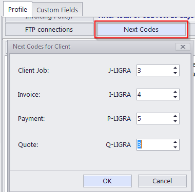 client next codes