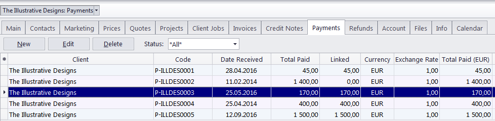 client payments