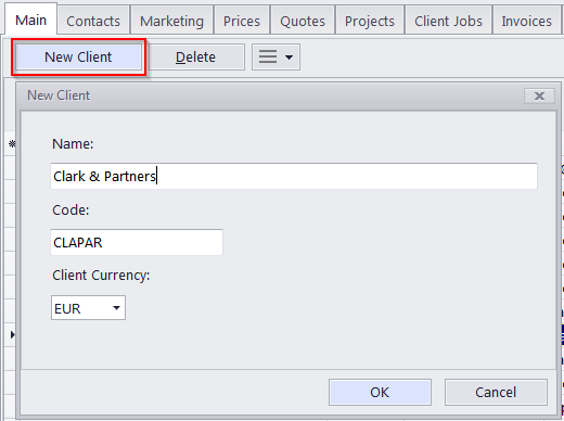 new edit client