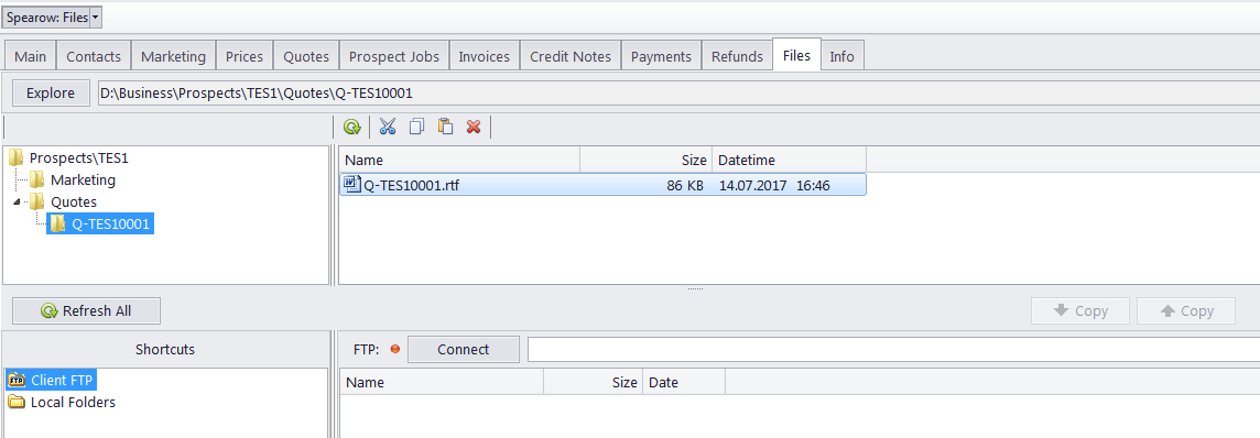 prospect files