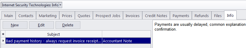 prospect info