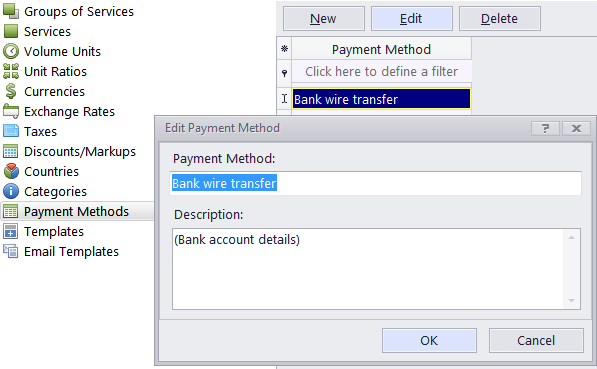 settings paymethods