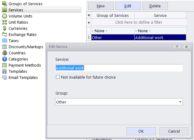 settings services