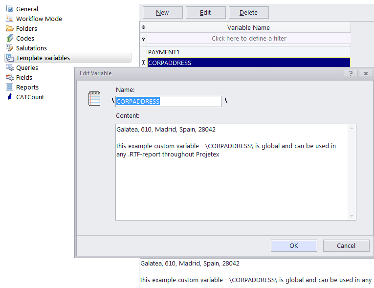 settings template variables