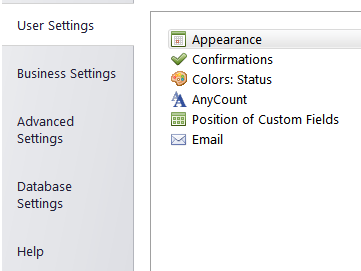 settings user